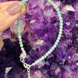 Green Smithsonite Faceted Bracelets - 4mm Adjustable Magnetic Clasp - Sterling Silver