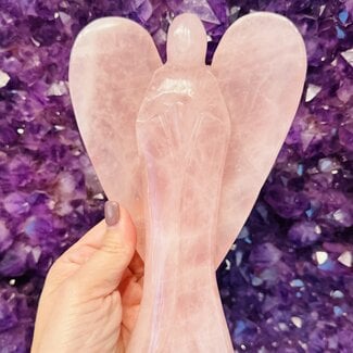 Rose Quartz Angels - XL Extra Large 8" - Carving Figurine Specimen Home Decor Gift