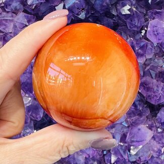 Banded Carnelian Sphere Orb Globe - 55-60mm Madagascar