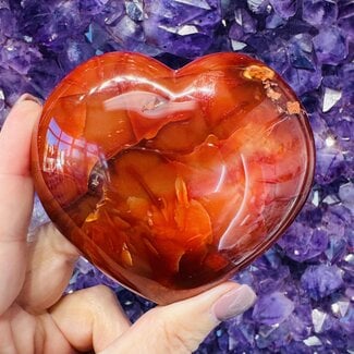 Madagascar Carnelian Hearts - Extra Large XL 3+"