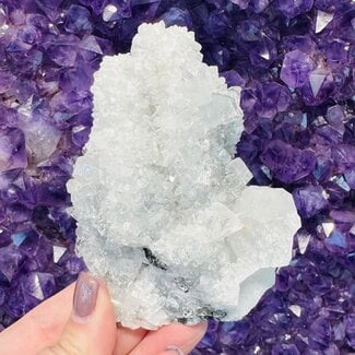 Blue Gray Apophyllite (Zeolite) & Pink Orange Stilbite (Stillbite) Clusters - Rough Raw Natural - XL Extra Large 4-8"