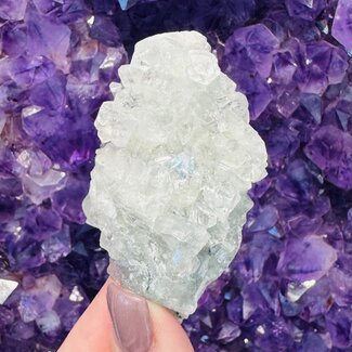 Blue Gray Apophyllite (Zeolite) & Pink Orange Stilbite (Stillbite) Clusters - Rough Raw Natural - Small 1-2.5