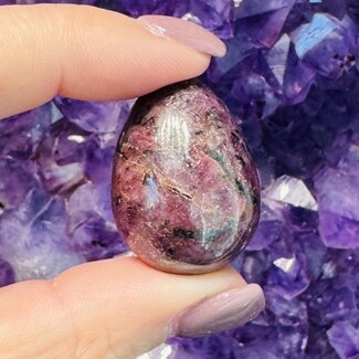 Red Ruby Eggs - Small 1" with Acrylic Sphere Stand