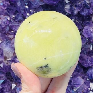 Yellow Serpentine Sphere Orb Globe - 60-65mm