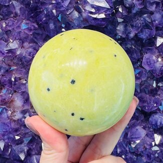 Yellow Serpentine Sphere Orb Globe - 75-80mm
