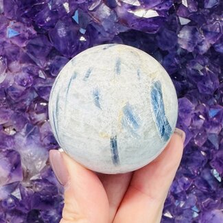 Blue Kyanite in Clear Quartz Sphere Orb - 45-50mm