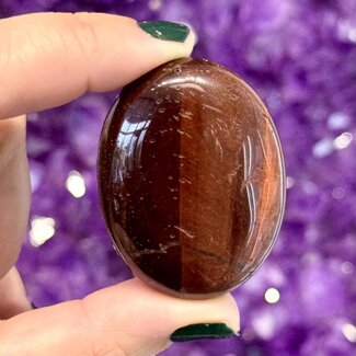 Red Tigers Eye Palm Pillow Pocket Stones Tiger's