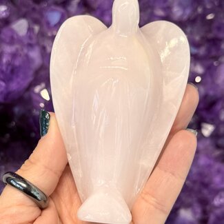 Pink Mangano Calcite Angel - Large 4" Figurine