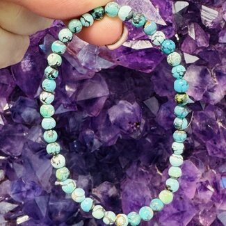 Turquoise Bracelet - 4mm Untreated Natural