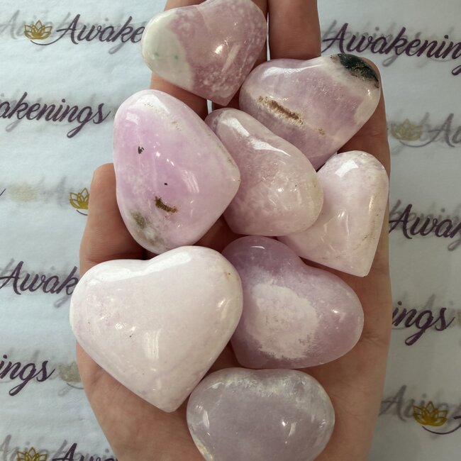 Pink Aragonite Heart Stone