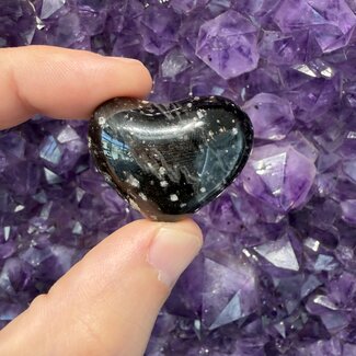 Galaxy Black Obsidian Hearts - Medium Stones (AAA Grade)