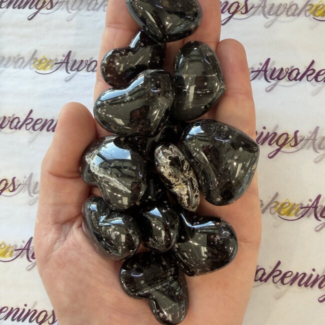 Galaxy Black Obsidian Hearts - Medium Stones (AAA Grade)