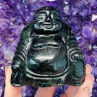 Black Obsidian Happy Buddha - 3.5" Medium Carving Figurine