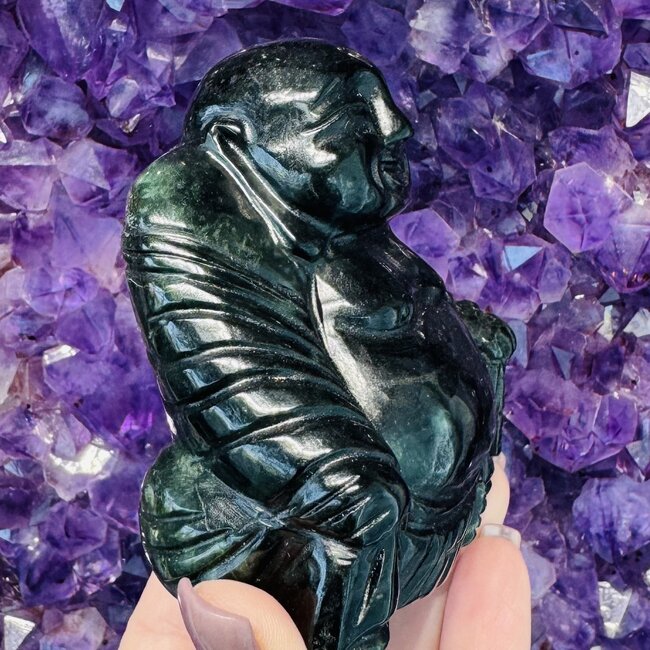 Black Obsidian Happy Buddha - 3.5" Medium Carving Figurine