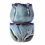 Ceramic Oil Burner - Tulip Blue Fragrance Oil Votive Candle Rounded