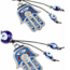 Hamsa Hand Evil Eye Keychain with Tassels - 5" Medium