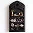 Black Wooden Wall Crystal Shelf - Church Window Design Display Stand Decor 15.75"x 8"