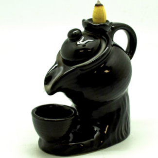 Backflow Reverse Flow Incense Cone Burner (Tea Pot) - Medium 5x6" Ceramic