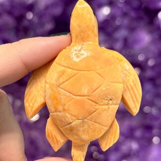 Tan Alabaster Sea Turtle - Small 1 x 2.5" Figurine Carving Animal