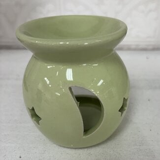 Ceramic Oil Burner - Moon and Stars (3") Fragrance Oil Votive Candle - Mint  Rounded