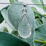 White Clear Danburite Pendants - Teardrop Pear Bezel Set - Sterling Silver