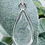 White Clear Danburite Pendants - Teardrop Pear Bezel Set - Sterling Silver