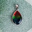 Ammolite (Ammonite) Pendants (AAA Grade) - Teardrop Pear Bezel Set - Sterling Silver 12x8