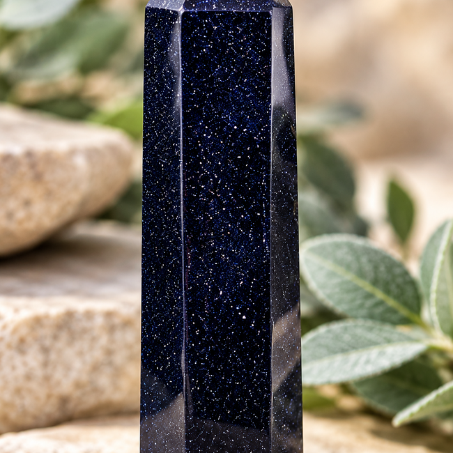 Blue Sandstone (Goldstone Gold Stone) Sand Stone Towers Points Generators - Medium (3-4")