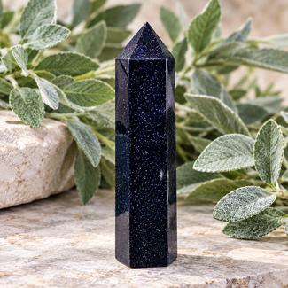 Blue Sandstone (Goldstone Gold Stone) Sand Stone Towers Points Generators - Medium (3-4")