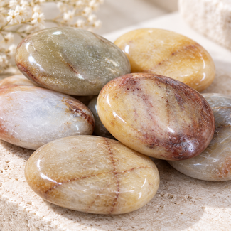 Mixed Assorted Moonstone Palm Pillow Pocket Stone