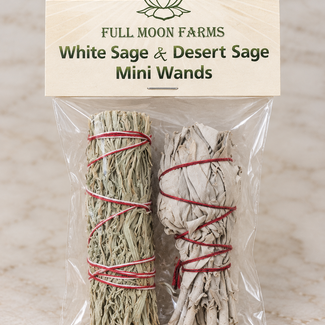 White Sage & Desert Sage Mini Smudge Sticks - 2 Pack -Full Moon Farms