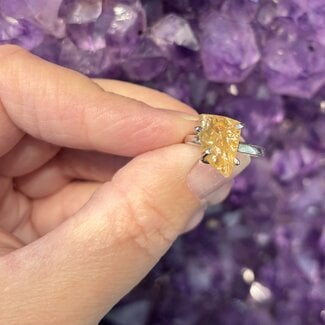 Heliodor Ring - Rough Size 6 - Sterling Silver