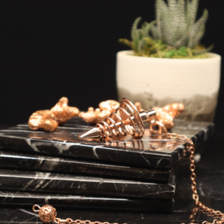 Copper Spiral Pendulums - 9" Vortex Metal Twist Swirl - Dowsing Divination
