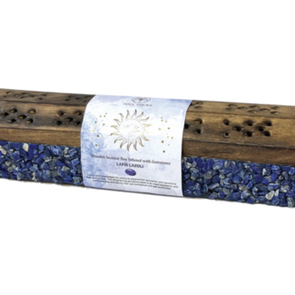 Lapis Lazuli Wooden Incense Holder Burners Coffins - Box Ash Catcher Cone Stick Storage Chest Casket - Multi Purpose