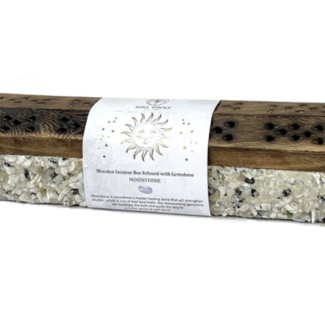 Rainbow Moonstone Wooden Incense Holder Burners Coffins - Box Ash Catcher Cone Stick Storage Chest Casket - Multi Purpose