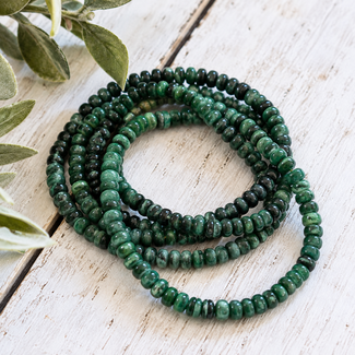 Maw Sit Sit Bracelets - 4mm Rondelle Stretch - Petite Fit Jadeite