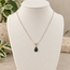 Chlorastrolite (Isle Royale Michigan Greenstone) Necklace - 18" Dainty Twist - Free Form Bezel Set Pendant - Sterling Silver