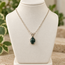 Chlorastrolite (Isle Royale Michigan Greenstone) Necklace - 18" Dainty Twist - Oval Prong Claw Set Pendant - Sterling Silver