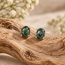 Chlorastrolite (Isle Royale Michigan Greenstone) Earrings - Oval Prong Claw Set - Sterling Silver