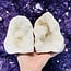 Clear Crystal Quartz Geodes - Medium (Pair Set) Rough Raw Natural - 4-6" Already Split Cracked Open