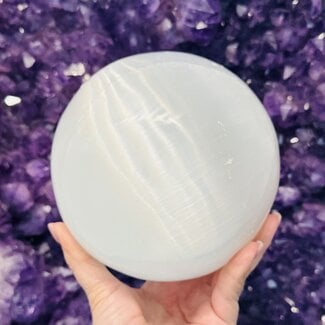 Selenite (Satin Spar Gypsum) Sphere Orb Globe - 150mm Extra Large XL
