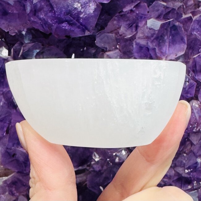 Selenite (Satin Spar Gypsum) Charging Bowls Dish - 2.5" Round Small