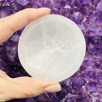 Selenite (Satin Spar Gypsum) Charging Bowls Dish - 2.5" Round Small