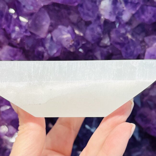 Selenite (Satin Spar Gypsum) Charging Bowls Dishes - 4" Square