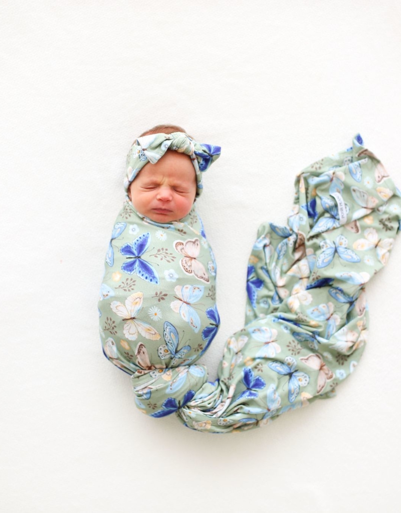 POSH PEANUT LUCY - INFANT SWADDLE AND HEADWRAP SET