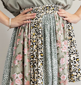 EASEL MIX PRINT SKIRT