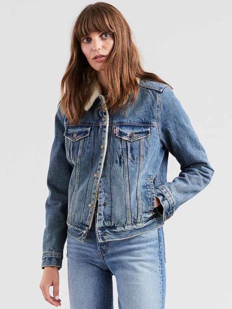 brown denim jacket levis