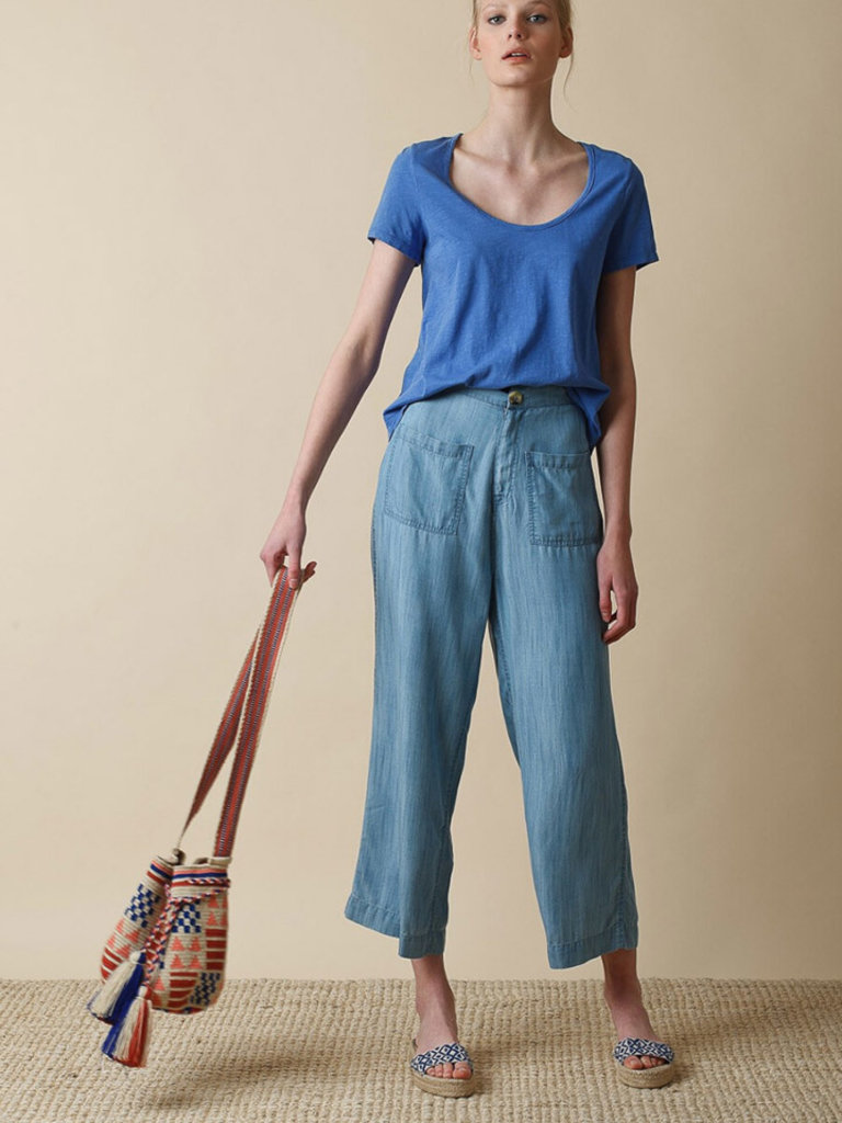 lightweight denim trousers
