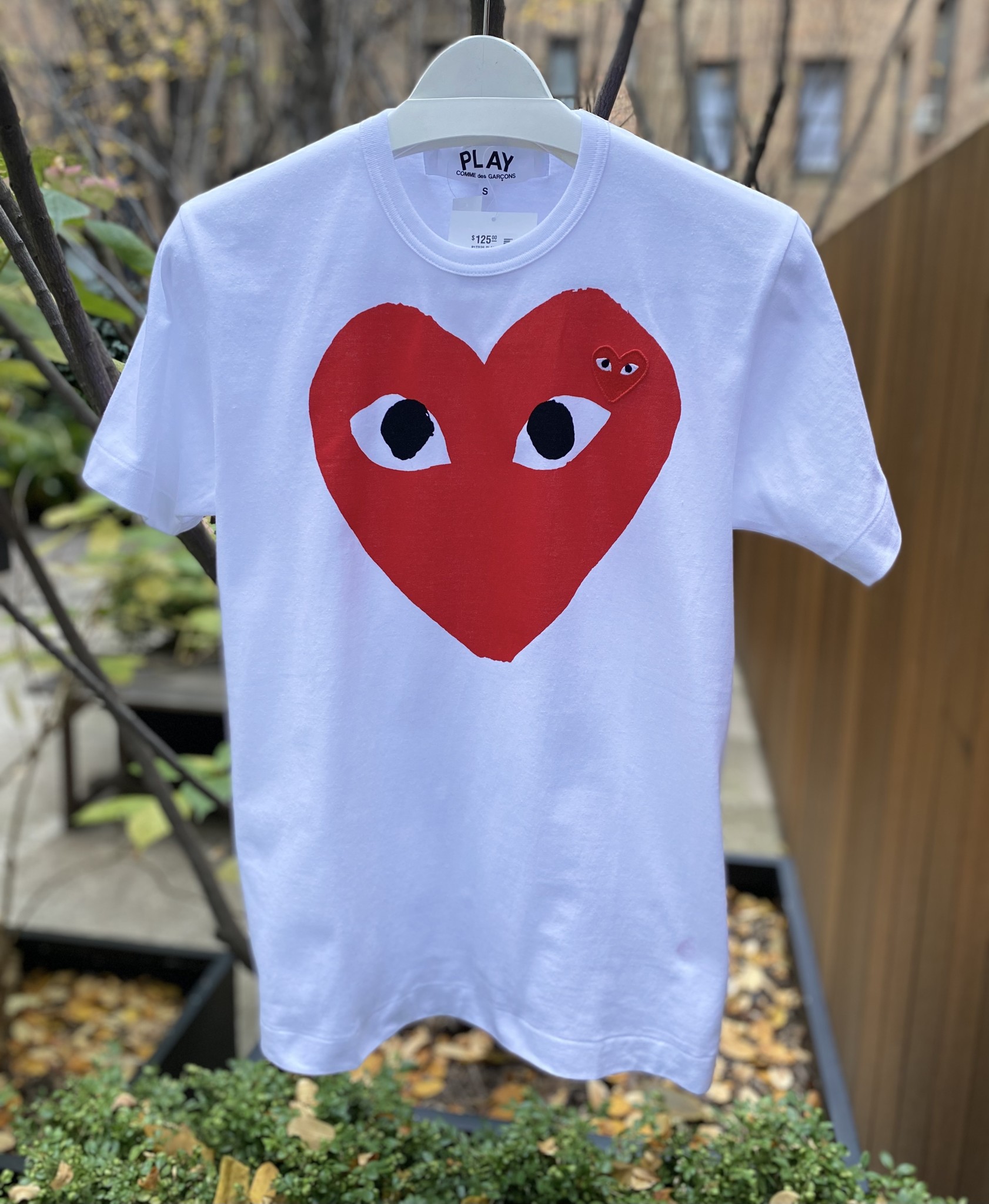 play t shirt with red heart
