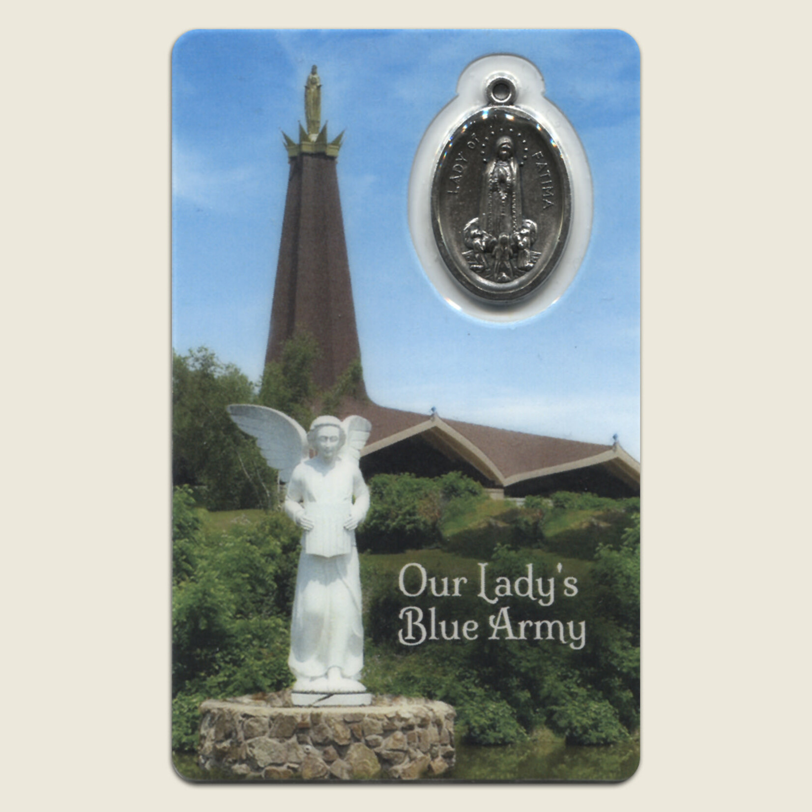 Blue Army Prayer Card With Medal